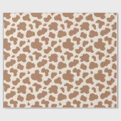 Papier Cadeau Neutral Cow Print Western Cowboy Beige Brown (Plat)