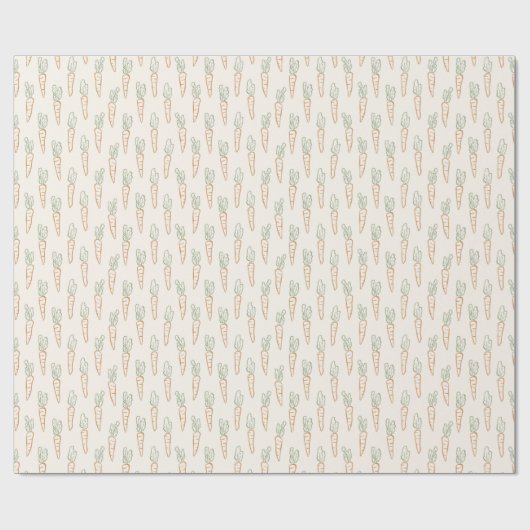 Papier Cadeau Neutral Easter Pattern Carrot Spring Garden Beige (Plat)