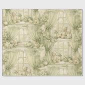 Papier Cadeau Neutral Nursery Teddy Bear Room Beige Pattern (2) (Plat)