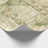 Papier Cadeau Neutral Nursery Teddy Bear Room Beige Pattern (2) (Coin)
