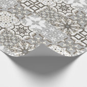 Papier Cadeau Neutre, beige, gris, tuiles marocaines (Coin)