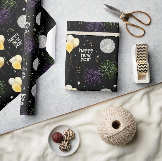 Papier Cadeau New Year Party Balloons Wrapping Paper (Artisanat)