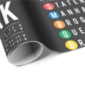 Papier Cadeau New York 5 Boroughs (Coin rond)