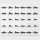 Papier Cadeau New York Dark-White Skyline v07 (Plat)