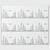 Papier Cadeau New York Skyline Black Big Apple Modern City (Plat)