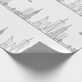 Papier Cadeau New York Skyline Black Big Apple Modern City (Coin)