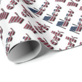 Papier Cadeau New York USA Pays Drapeau Typographie Drôle (Coin rond)