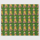 Papier Cadeau Newfloundland Chien vacances vert Plaid Noël (Plat)