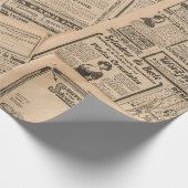 Papier Cadeau Newspaper pages with antique advertising. Vintage  (Coin)