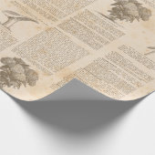 Papier Cadeau Newsprint botanique vintage (Coin)