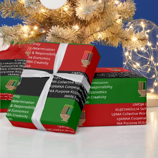 Papier Cadeau NGUZO SABA 7 Principes KWANZAA (Vacances)