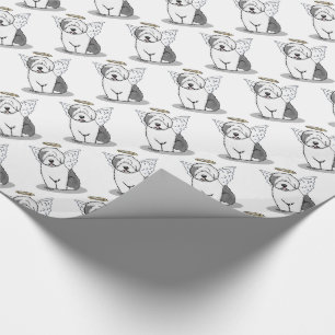 Papier Cadeau Nice Angel Old English Sheepdog (Gris 1) - mignon