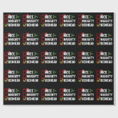 Papier Cadeau Nice Naughty Redhead Famille Correspondant Noël Li (Plat)