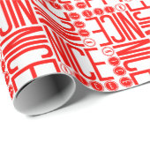 Papier Cadeau Nice Noël rouge et blanc (Coin rond)