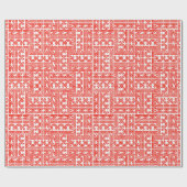 Papier Cadeau Nice Noël rouge et blanc (Plat)