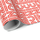 Papier Cadeau Nice Noël rouge et blanc (Coin rond)