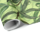 Papier Cadeau Nightingales dans l'olivier 2 (Coin rond)