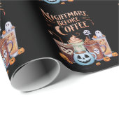 Papier Cadeau Nightmare avant café Citrouille épice Halloween (Coin rond)