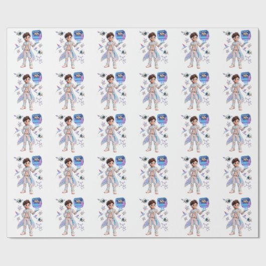 Papier Cadeau # Nihonium (Nh) – Atomique | Collection ATOMIVRA™ (Plat)