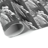 Papier Cadeau Nikola Tesla À L'Âge 40 1896 (Coin rond)