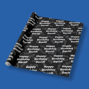 Papier Cadeau N'importe quel âge et nom anniversaire heureux per