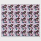 Papier Cadeau N'importe quel âge Gold Blue Lavender Purple Hydra (Plat)