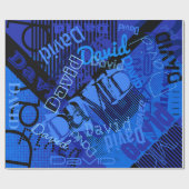 Papier Cadeau N'importe quel nom Personnalisable Creative Blue (Plat)