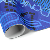 Papier Cadeau N'importe quel nom Personnalisable Creative Blue (Coin rond)