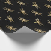 Papier Cadeau N'importe quelle couleur et l'or Dragonfly Overlay (Coin)