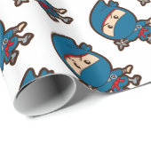 Papier Cadeau Ninja Boy (Coin rond)