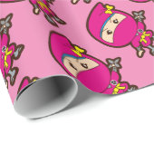 Papier Cadeau Ninja Girl (Coin rond)