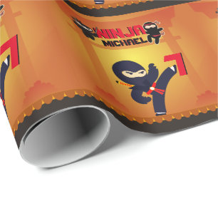 Papier Cadeau NINJA Movie Star Warrior Kicking it Karatkids