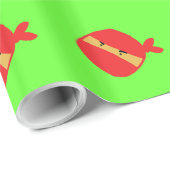 Papier Cadeau Ninja rouge (Coin rond)