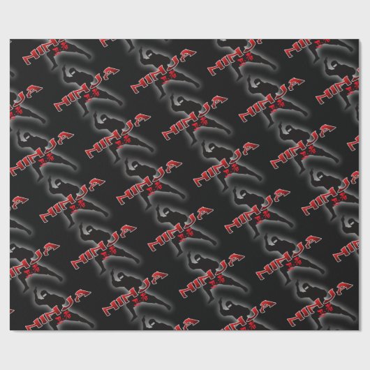 Papier Cadeau Ninja Silhouette (Plat)