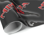 Papier Cadeau Ninja Silhouette (Coin rond)