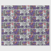 Papier Cadeau Ninja violet personnalisable (Plat)