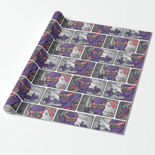 Papier Cadeau Ninja violet personnalisable