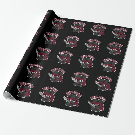 Papier Cadeau Ninjava Funny Ninja Javascript Coffee Pun Dark BG (Déroulé)