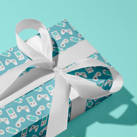 Papier Cadeau Niveau supérieur | Retro Video Game Motif