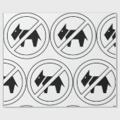 Papier Cadeau No Dogs Allowed Bold Black and White Symbol (Plat)