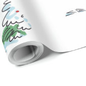 Papier Cadeau No Ho-Ho-Ho grand papier d'emballage mat Père Noël (Coin rond)