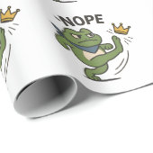 Papier Cadeau No Kings in America Frog No Kings Democracy (Coin rond)