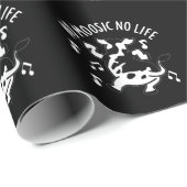 Papier Cadeau No Moosic No Life Funny Cow Pun Dark BG (Coin rond)