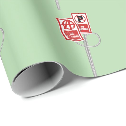 Papier Cadeau No parking anarchy sign (Coin rond)