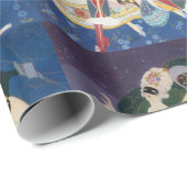 Papier Cadeau NOCTURNE AVEC MASQUES / Mascarade vénitienne Art D (Coin rond)