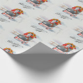 Papier Cadeau Noël 1900 Père Noël à Sleigh (Coin)