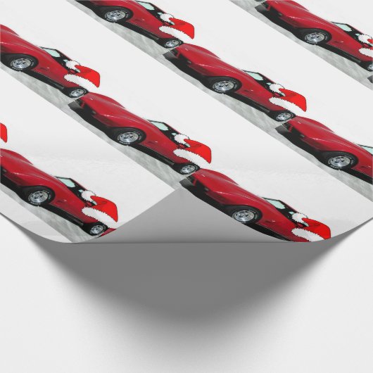 Papier Cadeau Noël 1979 Corvette rouge (Coin)