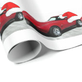 Papier Cadeau Noël 1979 Corvette rouge (Coin rond)