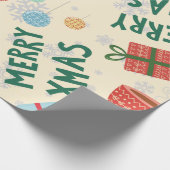 Papier Cadeau Noël 2022 moderne mignon rose rouge vert élégant (Coin)