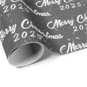 Papier Cadeau Noël 2025 Sur Grey (Coin rond)